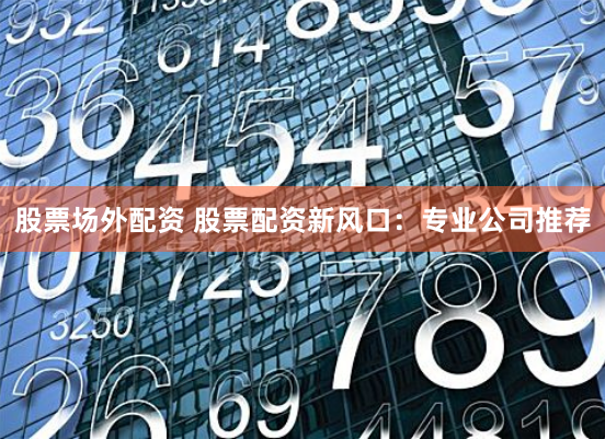 股票场外配资 股票配资新风口：专业公司推荐