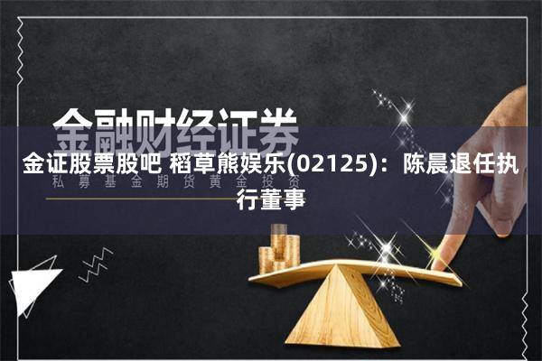 金证股票股吧 稻草熊娱乐(02125):陈晨退任执行董事